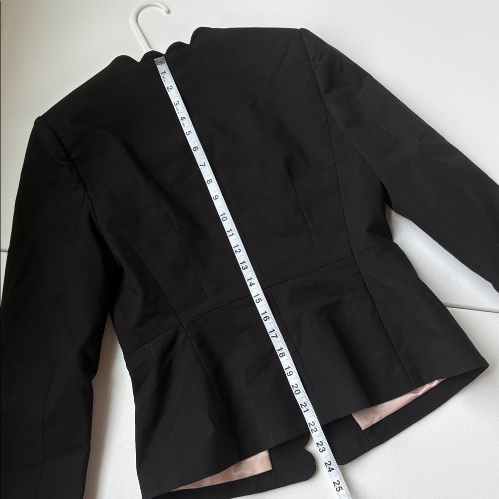 Rebecca Taylor Scalloped Edge Black Blazer Jacket Suit 4 - Picture 7 of 7